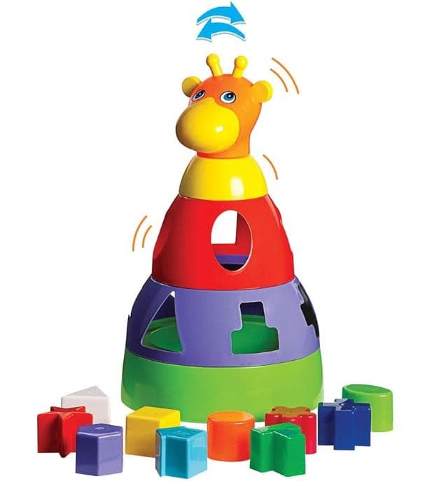 Brinquedo Educativo Girafa Didática com Blocos Merco Toys, cores sortidas, 1 unidade