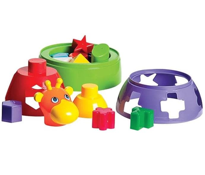 Brinquedo Educativo Girafa Didática com Blocos Merco Toys, cores sortidas, 1 unidade