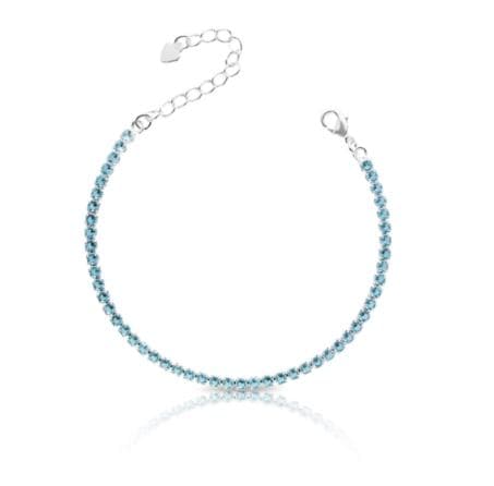 Pulseira De Prata Leve Riviéra Com Zircônia Topázio